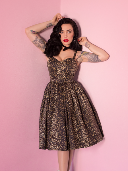by Vixen Leopard | Wild Print Dress Vintage Swing Dress Sweetheart – Micheline in Pitt
