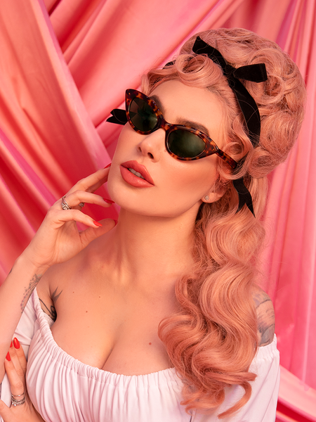 Fashion Doll Cat Eye Sunglasses in White - Vixen by Micheline Pitt