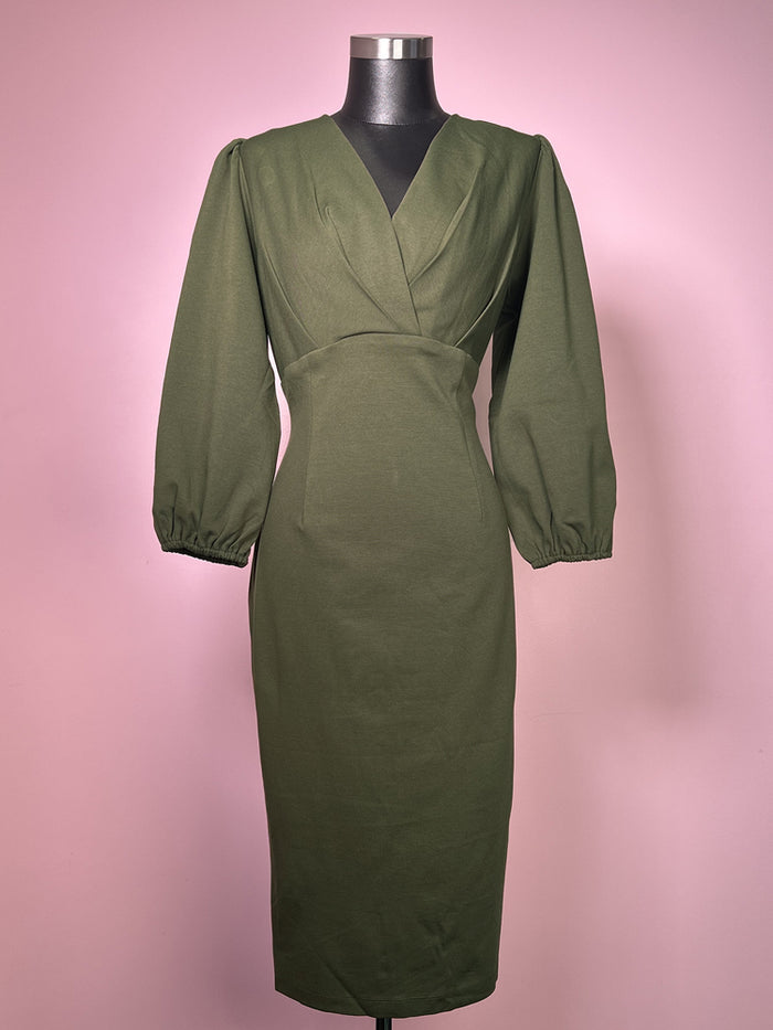 BACKLOT - Bawdy Wiggle Dress in Olive