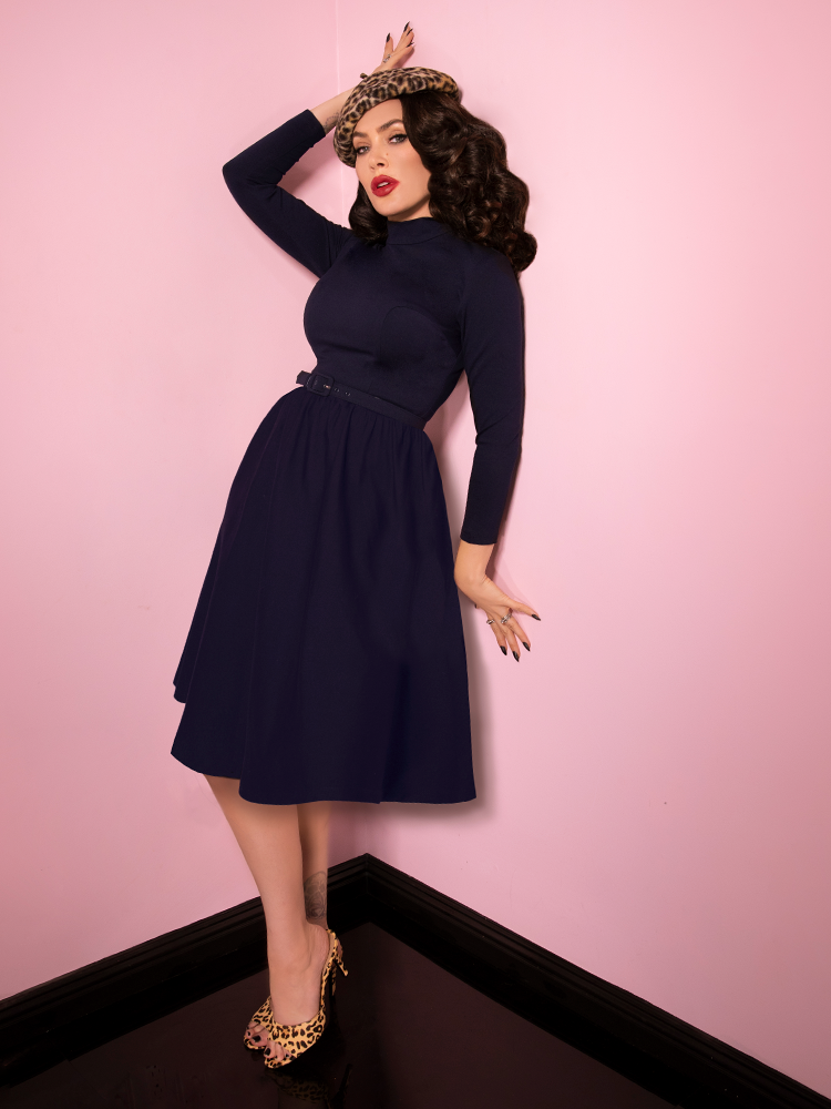 PRE-ORDER - Bad Girl Swing Dress in Navy - Vixen by Micheline Pitt