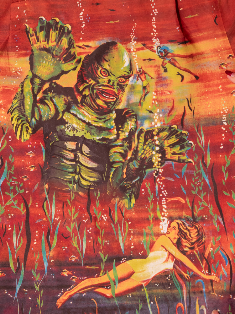 PRE-ORDER - Universal Monsters: Creature from the Black Lagoon Vintage Movie Poster Dress and Matching Bolero in Rust