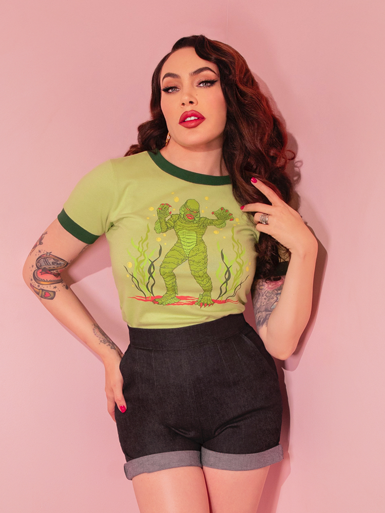 *PRE-ORDER - Universal Monsters: Creature from the Black Lagoon Souvenir Knit Top in Monster Green (unisex)