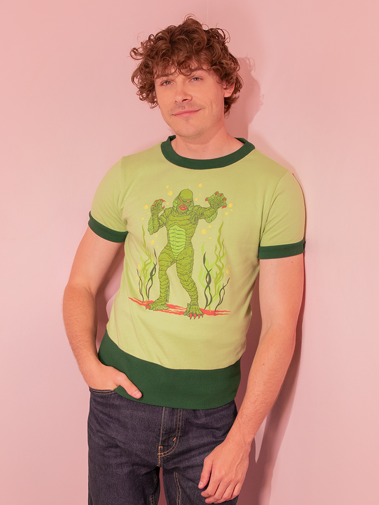 *PRE-ORDER - Universal Monsters: Creature from the Black Lagoon Souvenir Knit Top in Monster Green (unisex)