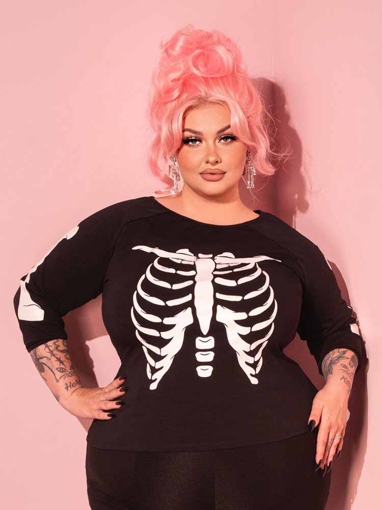 Wild Ways Top in Glow in the Dark Skeleton Print - Vixen by Micheline Pitt