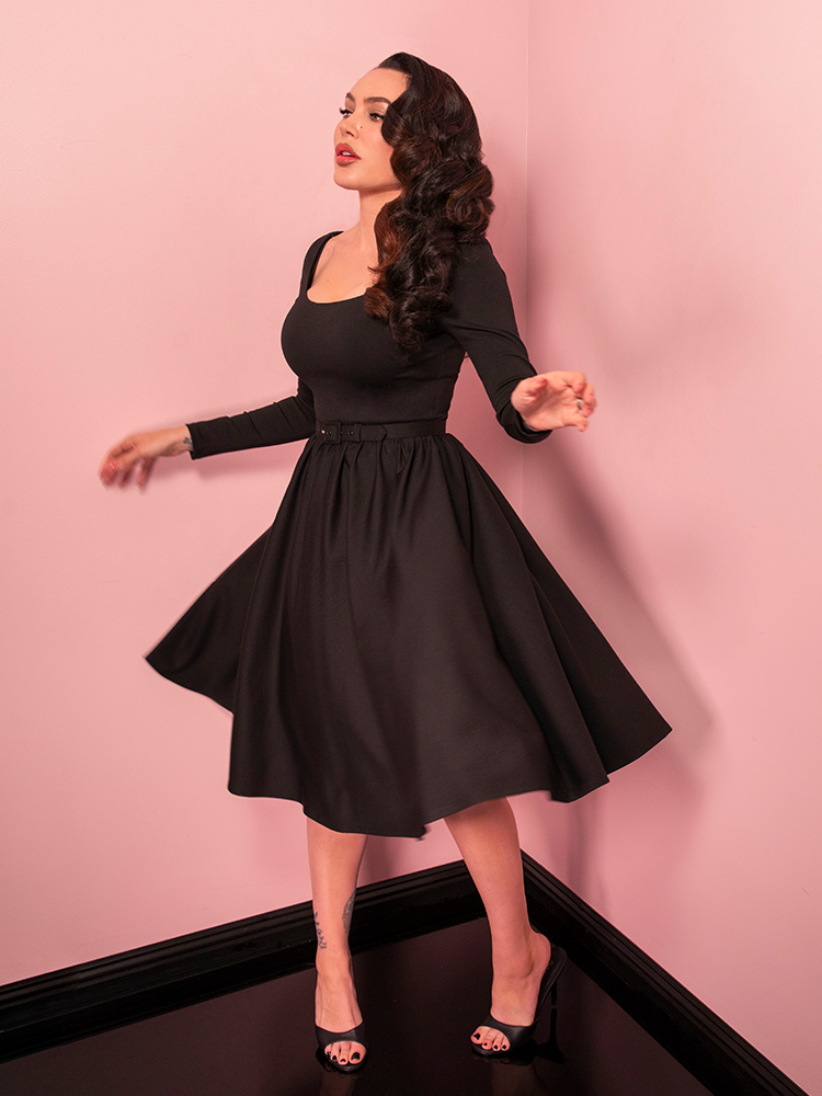 PRE-ORDER - Troublemaker Swing Dress in Black - Vixen by Micheline Pitt