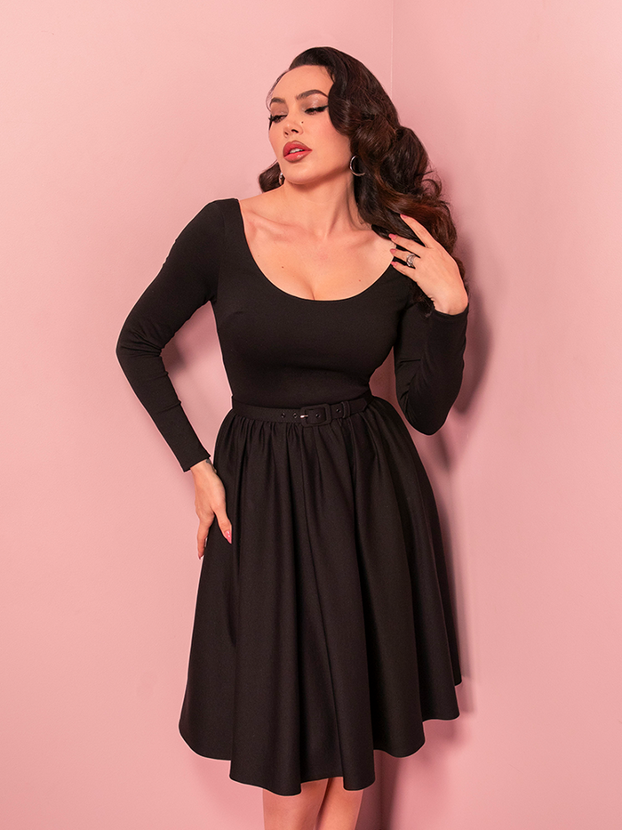 Troublemaker Swing Dress in Black - Vixen by Micheline Pitt