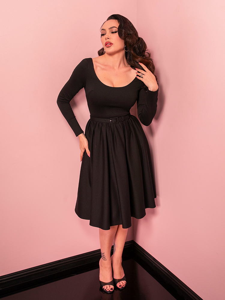 PRE-ORDER - Troublemaker Swing Dress in Black - Vixen by Micheline Pitt