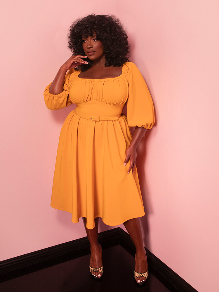 Mustard yellow fitted dress hotsell