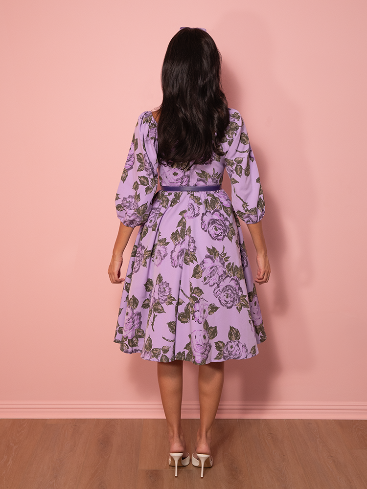 PRE-ORDER - Vacation Dress in Vintage Purple Roses - Vixen by Micheline Pitt