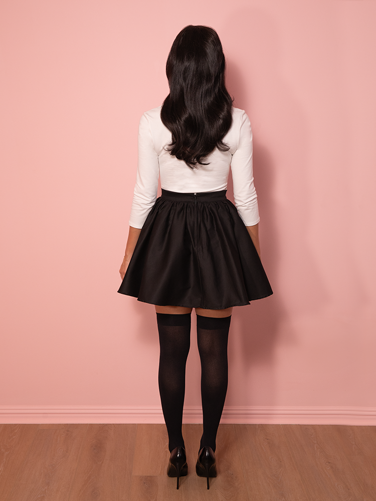 PRE-ORDER - NEW FIT - Vixen Swing Skirt in Black MINI - Vixen by Micheline Pitt