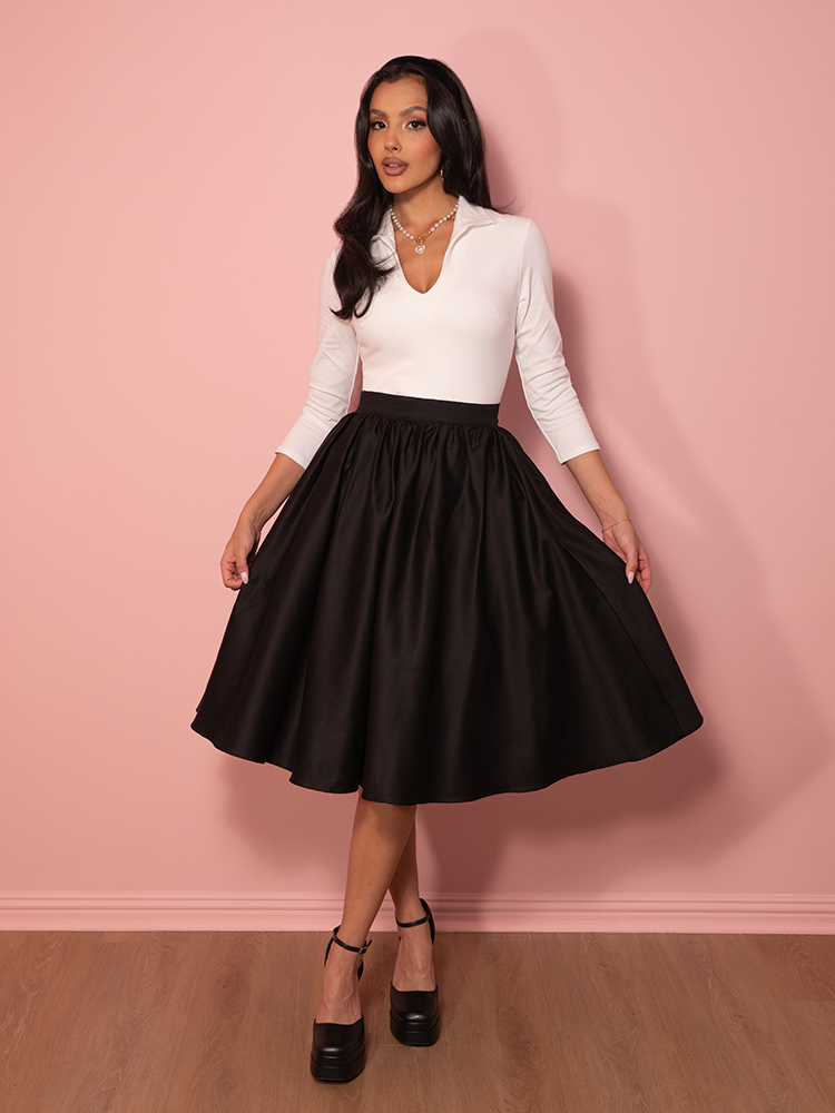 PRE-ORDER - NEW FIT - Vixen Swing Skirt in Black - Vixen by Micheline Pitt