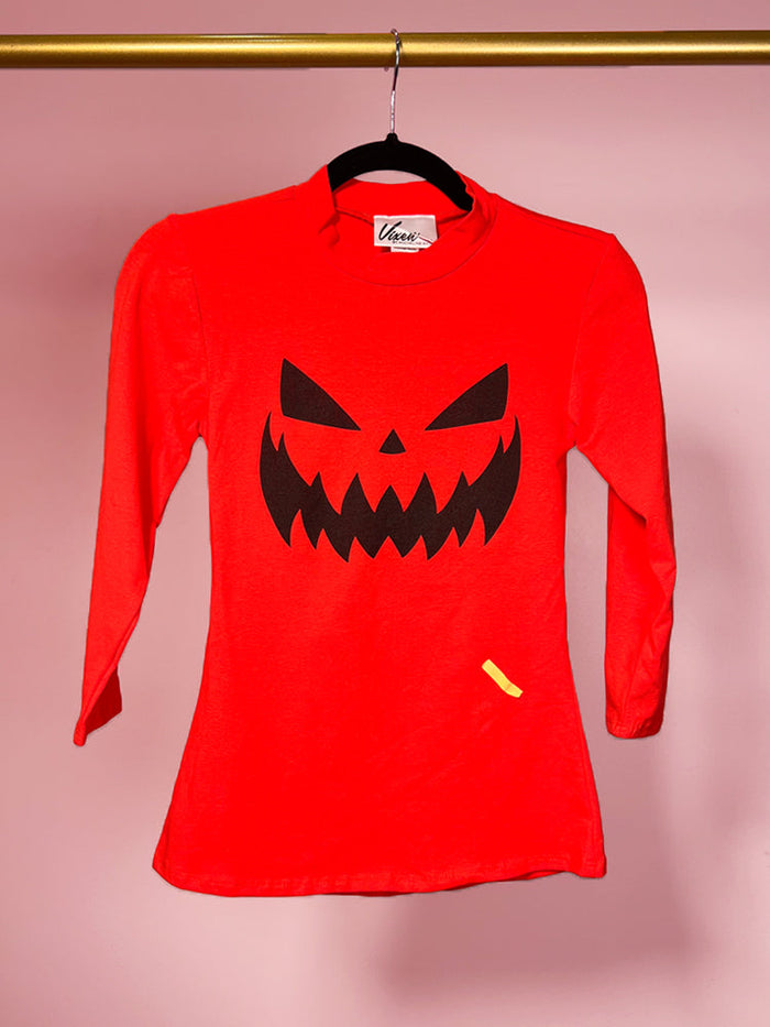 BACKLOT - Pumpkin King 3/4 Sleeve Top in Bright Orange - Vixen by Micheline Pitt