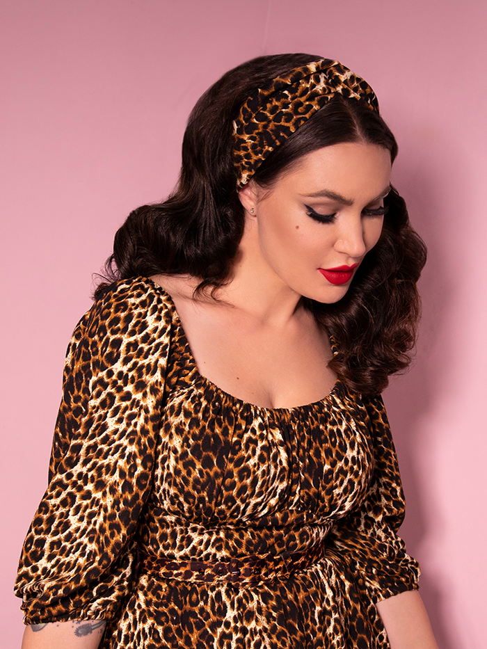 Vamp Top in Pink Leopard Print  Retro Style Clothing – Vixen by