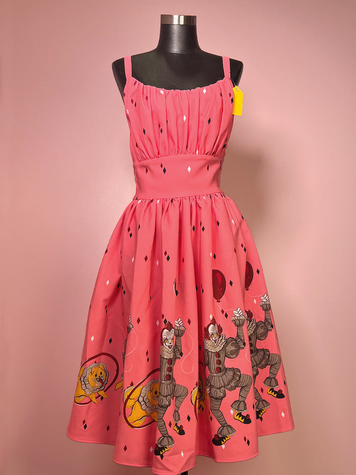 BACKLOT - IT: CHAPTER 2™ Dancing Clown Ingenue Swing Dress in Pink