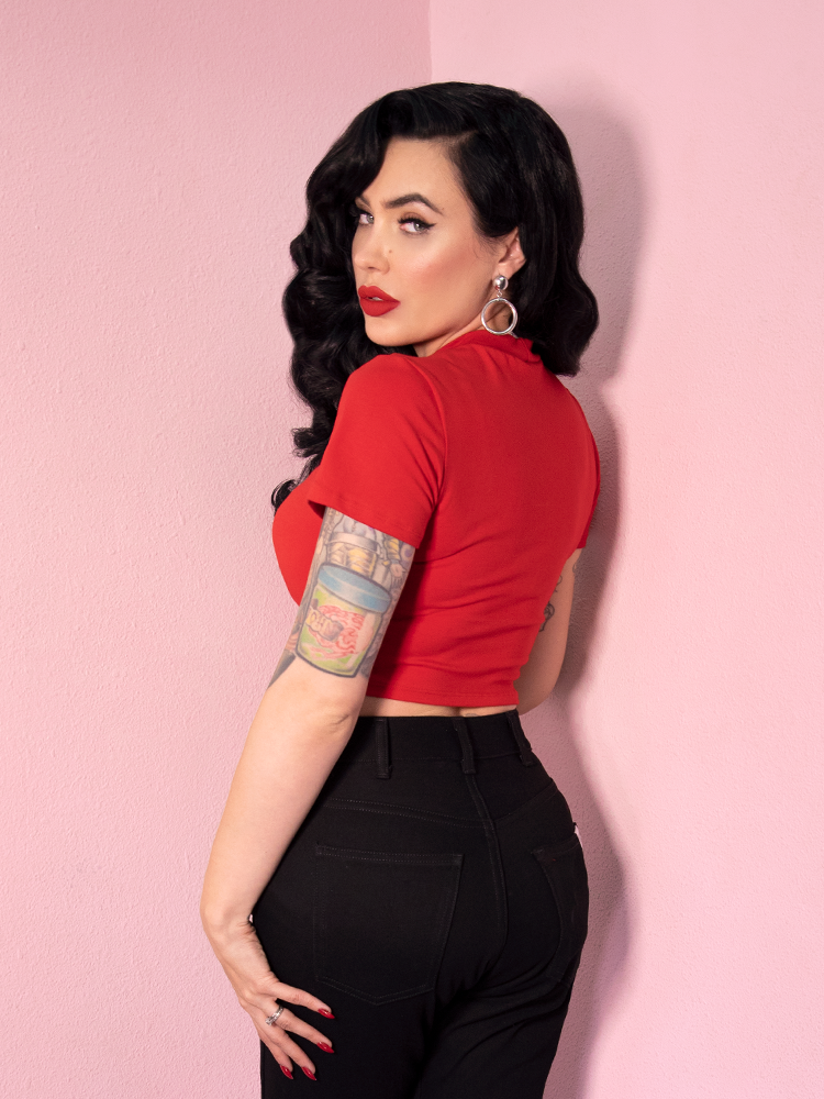 Bad Girl Crop Top in Red | Retro Clothing – Vixen by Micheline Pitt