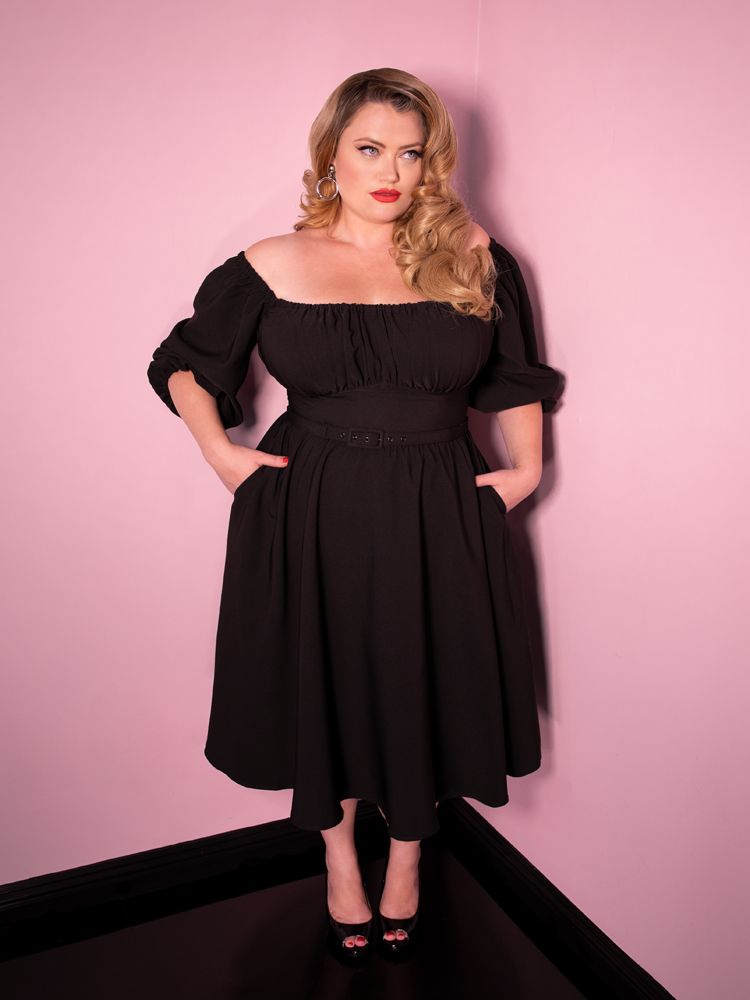 Vacation Dress in Black | Retro Dresses – Vixen by Micheline Pitt