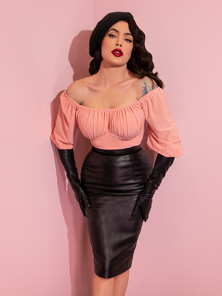 Bad Girl Pencil Skirt in Vegan Leather - Vixen by Micheline Pitt