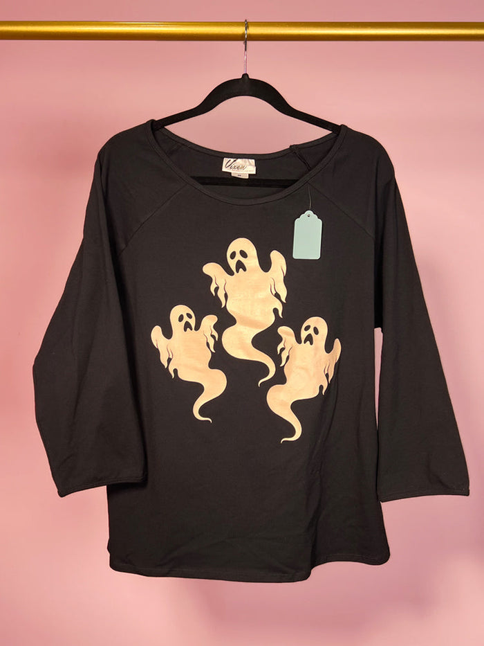 BACKLOT - Wild Ways Vintage Top in Glow in the Dark Ghosts